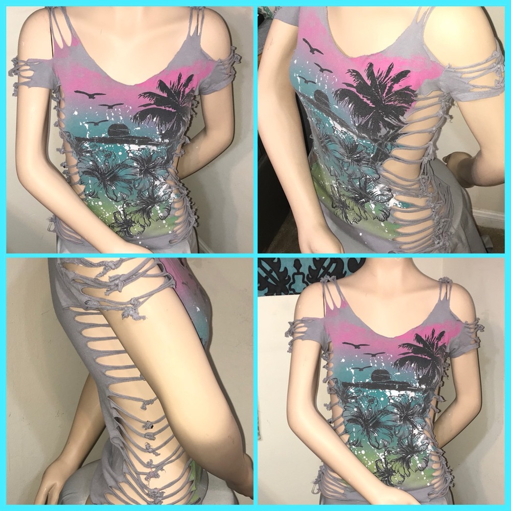Shredded beach Tee